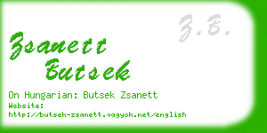 zsanett butsek business card